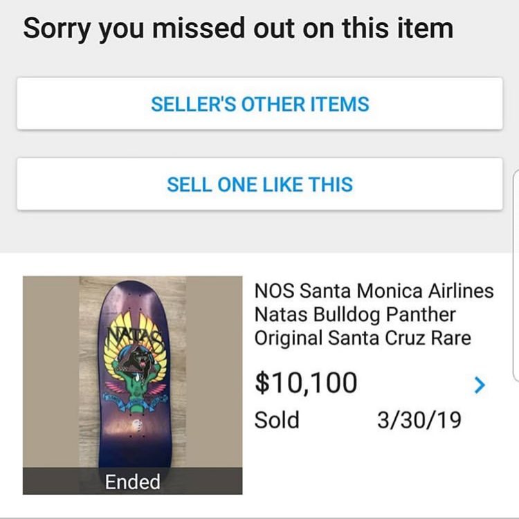447 Likes, 75 Comments - Skateboard Collectors (@skateboardcollectors) on Instagram: “Looks like I was outbid”